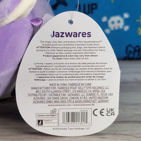 Squishmallow Bubba the Purple Cow 10" UltraSoft Hugmees Plush NWT - Picture 7 of 7